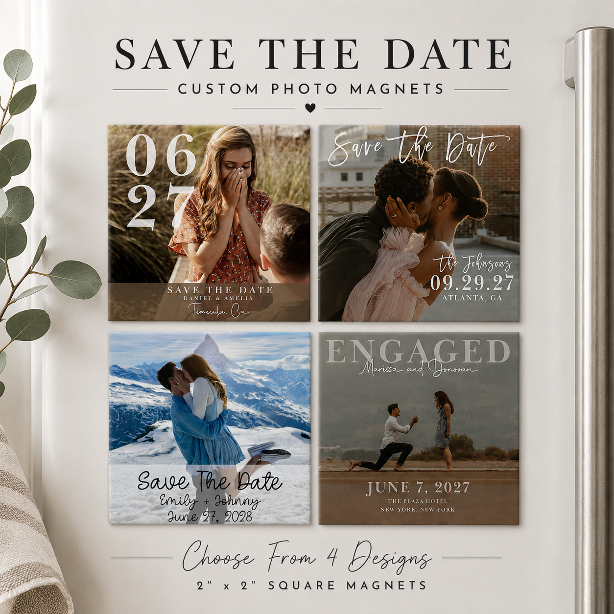 Custom Save the Date Magnets | Personalized Wedding Photo Magnets