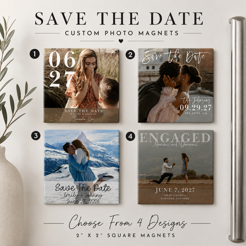 Custom Save the Date Magnets | Personalized Wedding Photo Magnets