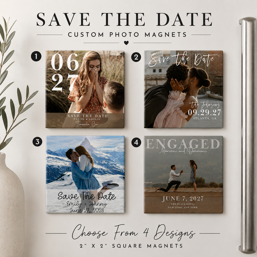 Custom Save the Date Magnets | Personalized Wedding Photo Magnets