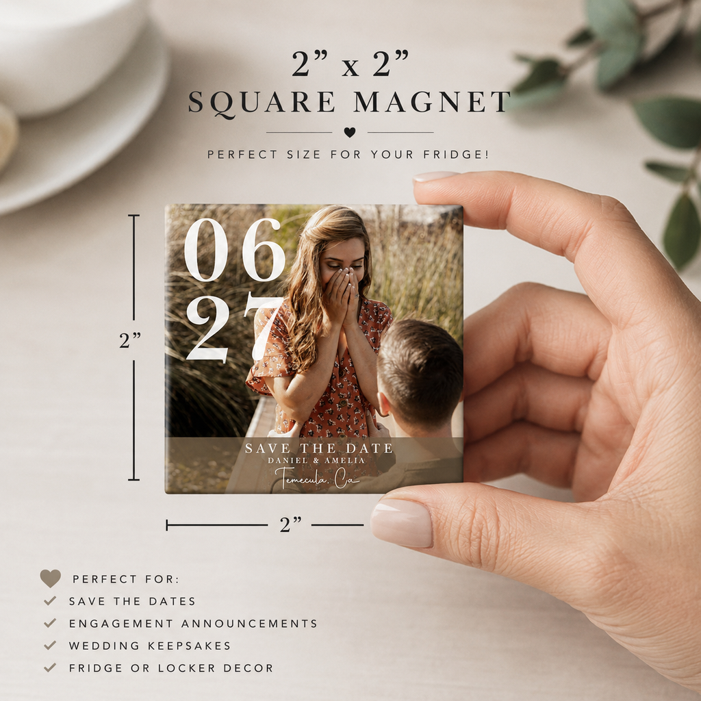 Custom Save the Date Magnets | Personalized Wedding Photo Magnets